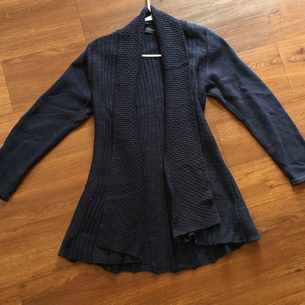 Long Navy Cotton Sweater